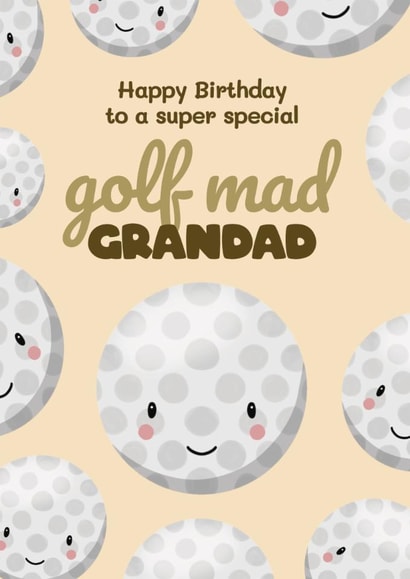 Cute Birthday Card - For A Golf Mad Grandad - Golf Balls created by Bev O'Connor || @oconnordesign