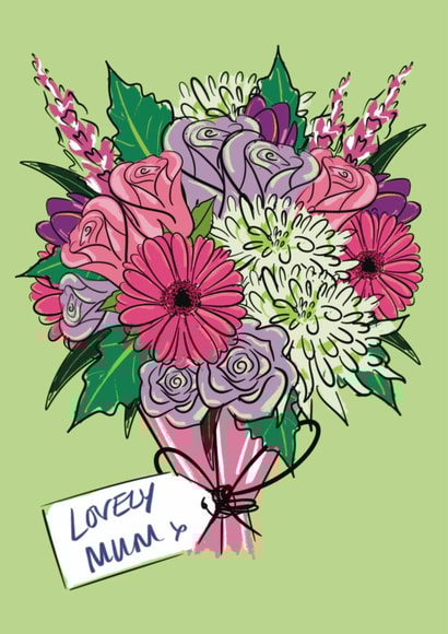 Pretty Mothers Day Card - For Mum - Bouquet Of Flowers created by Rixon Design