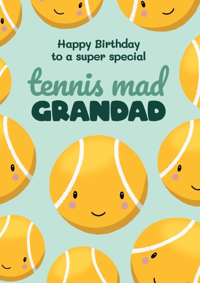 Cute Birthday Card - Tennis Mad - Grandad created by Bev O'Connor || @oconnordesign
