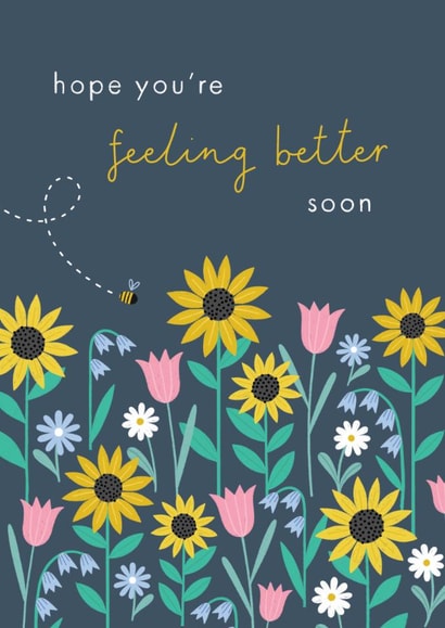 Pretty Floral Get Well Soon Card - 'Hope You're Feeling Better Soon' created by Sorcha Faulkner