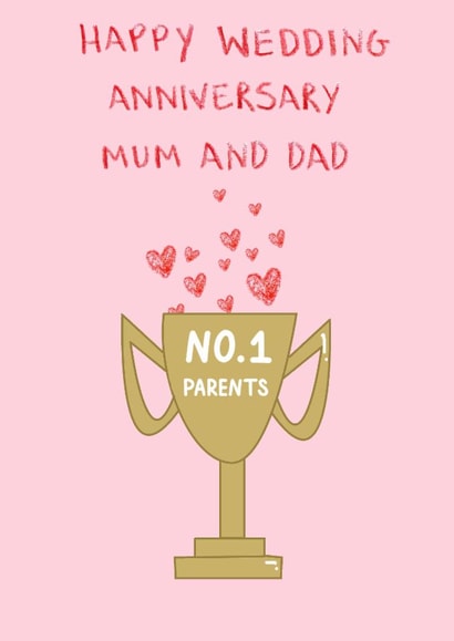 Classic Anniversary Card - For Mum And Dad - No.1 Parents created by HCD Illustration