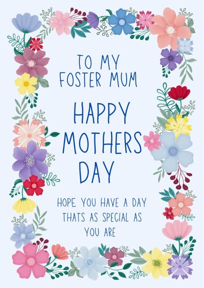 Pretty Mother's Day Card - For Foster Mum - Flowers created by Becky Grainger