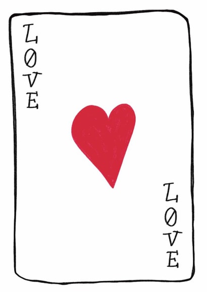 Love Playing Card Doodle. Greeting Card for Anniversary Valentines Day Card created by Effy Ellen Art