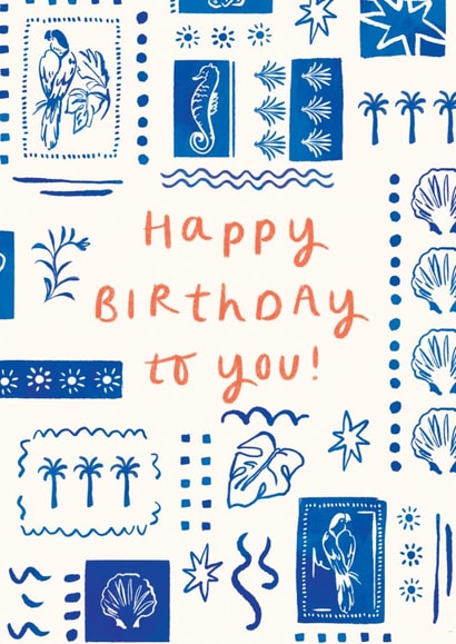 Arty Birthday Card - Summery Pattern created by Lauren Barclay