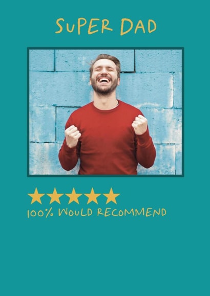 Funny Father's Day Card - Super Dad - Five Star Recommendation created by Nicole Pritchard