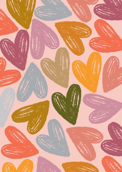 Classic Just Because Card - Colourful Hearts created by Myra Gilmore