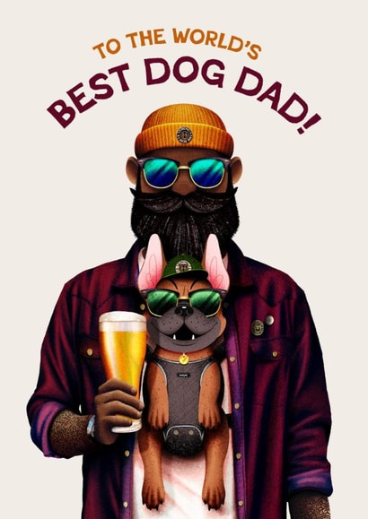 Cute Father's Day Card - World's Best Dog Dad created by Folio | Ian Owen