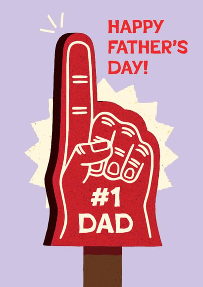 Classic Father's Day Card - Foam Finger - Number One Dad created by Folio | Ian Owen