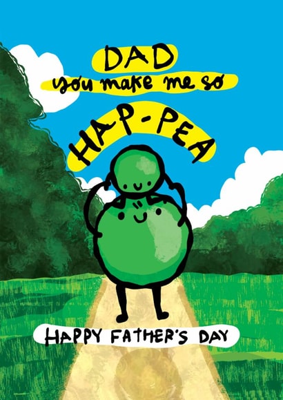 Cute Father's Day Card - Peas - Pun created by The Playful Indian