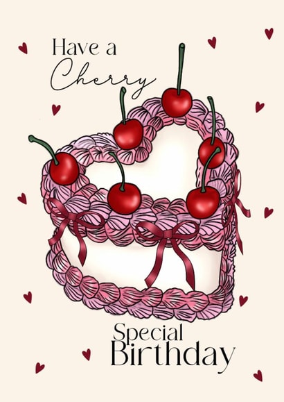 Cute Cherry Birthday Card for a Cherry special person in your life. created by Dolly’s Originals