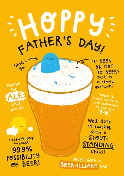 Cute Fathers Day Card - Beer Puns - Alcohol Joke Card created by Twisted Haggis