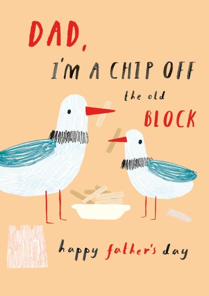 Cute Father's Day Card - Seagulls - Chip Off The Old Block created by Hotchpotch 