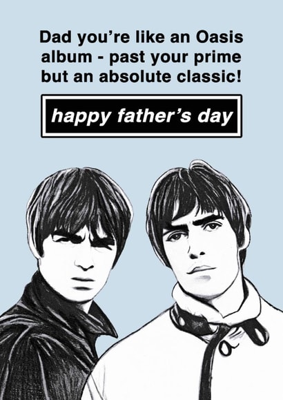 Cheeky Father's Day Card - Oasis - Absolute Classic created by Of Life & Lemons Ltd.