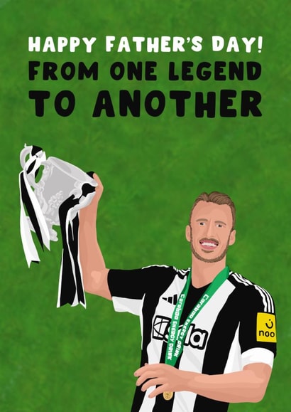 Newcastle United Father's Day Card - Dan Burn - Newcastle United - Carabao Cup created by Pink Peach Cards