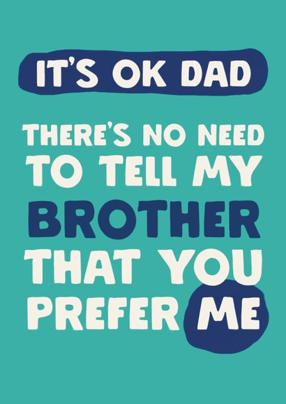 Funny Father's Day Card - Brother Rivalry created by Giddy Kipper