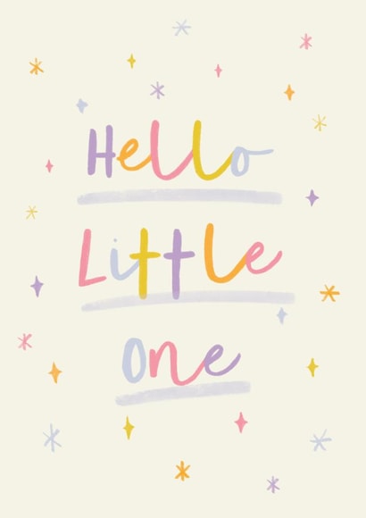 Classic New Baby Card - Hello Little One - Sparkles created by Sarah Frances