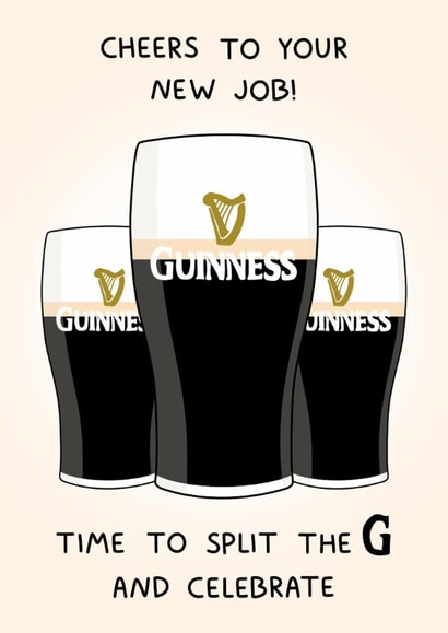 Fun New Job Card - Pints Of Guinness - Split The G created by YAWN DESIGNS