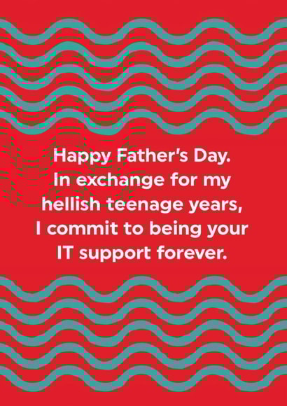 Funny Father's Day Card - Dad - Hellish Teenage Years created by Brainbox Candy