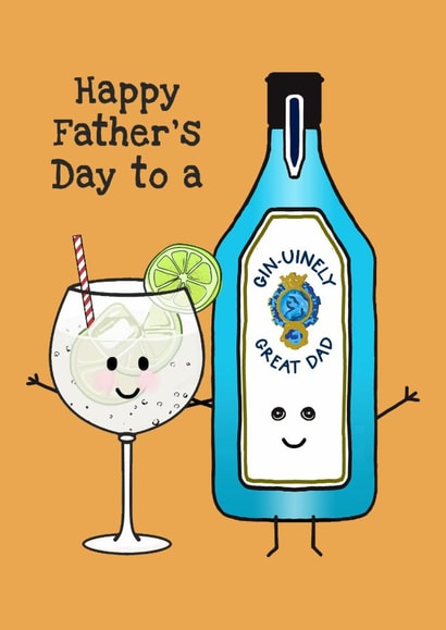 Cute Father's Day Card - Gin - Pun created by Of Life & Lemons Ltd.