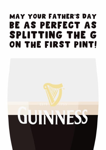 Guinness Father's Day Card - For Dad - Split The G created by Pink Peach Cards