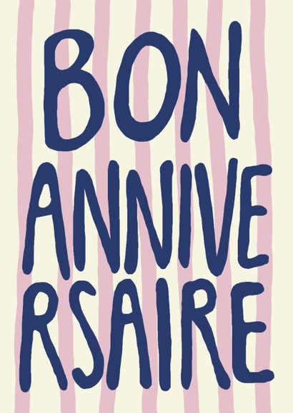 Modern Birthday Card - Bon Anniversaire created by Giddy Kipper