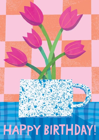 Pretty Birthday Card - Pink Tulips created by Catherine Pape