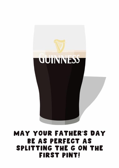 Funny Father's Day Card - Split The G On The First Pint - Dad created by Pink Peach Cards