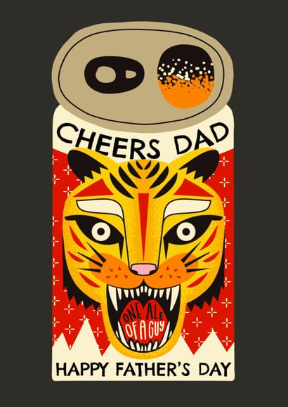 Fun Father's Day Card - IPA Beer - Tiger created by AbiGoLucky
