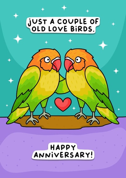 Cute Anniversary Card - Love Birds created by Wafflemamaart
