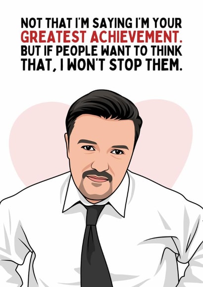 Funny Father's Day Card - David Brent - Greatest Achievement created by Sundiva Designs