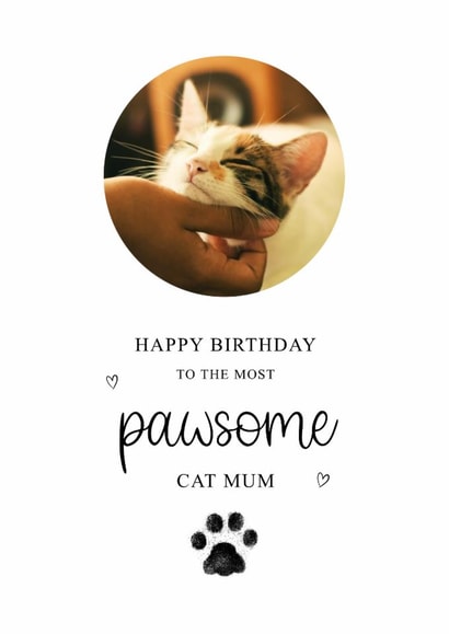 Classic Birthday Card - The Most Pawsome Cat Mum created by Kalm Lettering