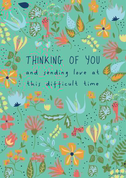 Pretty Thinking Of You Card - Flowers - Sending Love created by @Laura Lonsdale Designs