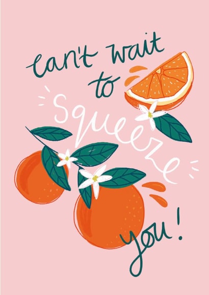 Cute Love and Anniversary Card - Orange - Can't Wait To Squeeze You! created by Laura Barnes