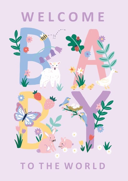 Cute New Baby Card - Welcome to the World created by Laura Barnes