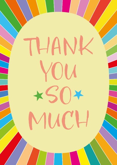 Classic Thank You Card - Rainbow Stripes created by size3art