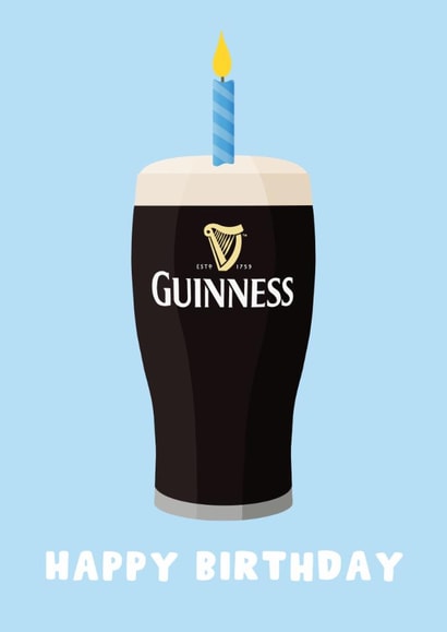 Fun Birthday Card - Guinness Candle - For Him created by Pink Peach Cards