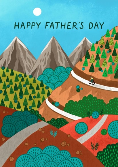 Classic Father's Day Card - Mountain Biking created by Pear Tree Press