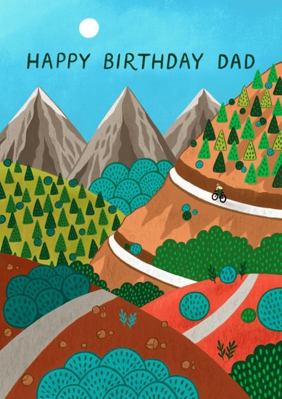 Classic Birthday Card - For Dad - Mountain Biking created by Pear Tree Press