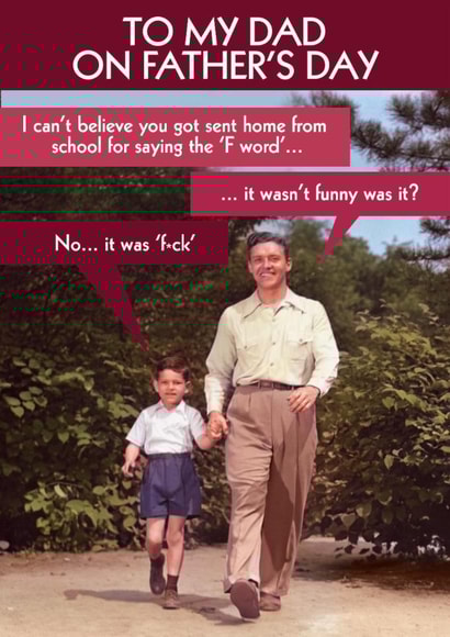 Funny Father's Day Card - F Word created by Quitting Hollywood