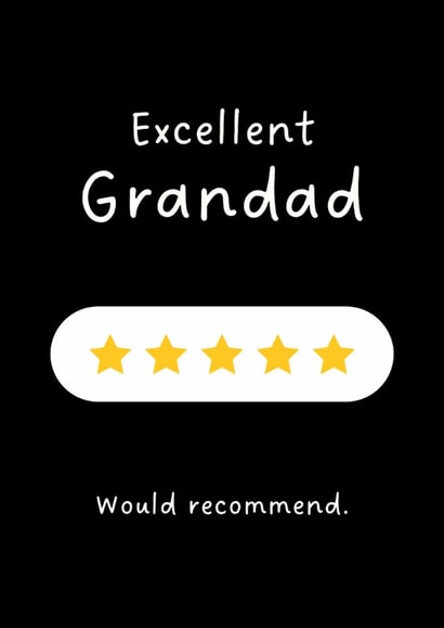 Funny Father's Day Card - For Grandad - Five Star Review created by Sundiva Designs
