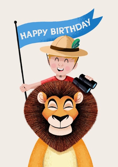 Cute Birthday Card - For Him - Lion created by Folio | Ian Owen