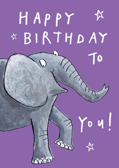 Cute Birthday Card - Elephant created by Sketchy Muma
