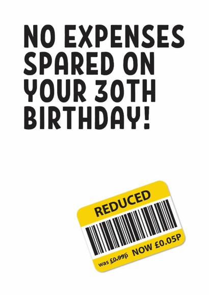 Funny Birthday Card - 30th - Reduced Sticker created by Blush & Blossom 