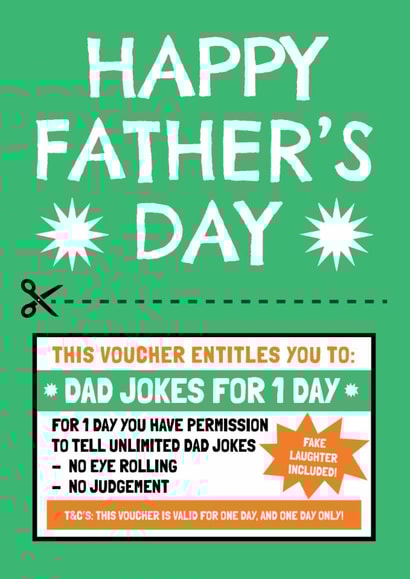 Funny Father's Day Card - Dad Jokes - Voucher created by AbiGoLucky