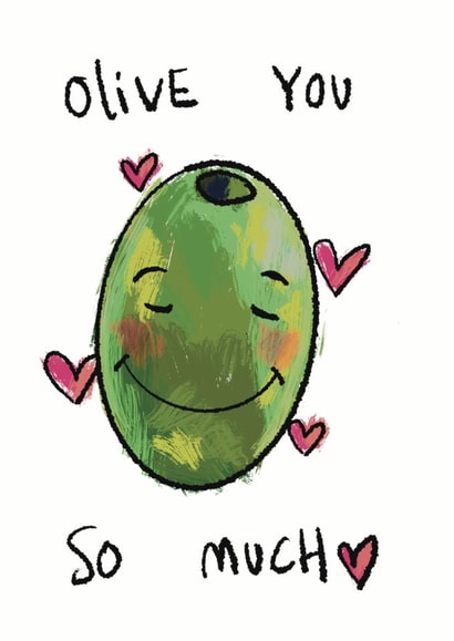 Cute Anniversary Card - Olive You created by jammboaa
