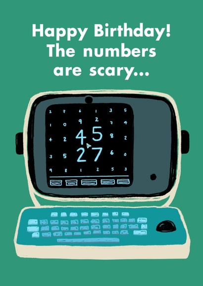 Funny Birthday Card - Severance - The Numbers are Scary created by Paper Plane
