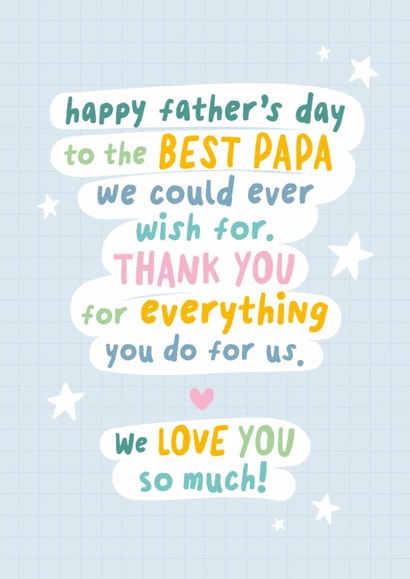 Heartfelt Father's Day Card - Best Papa - We Love You created by Macie Dot Doodles