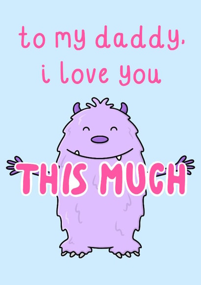 Cute Father's Day Card - For Daddy - Little Monster created by OhJaye