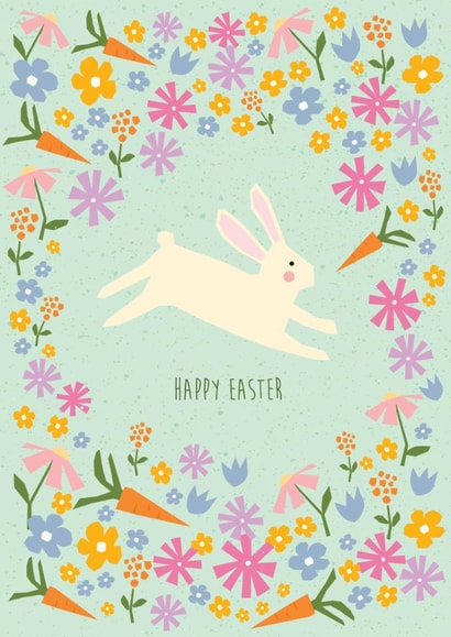 Cute Easter Card - Leaping Bunny created by Valeria Frustaci