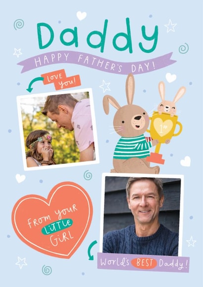 Cute Father's Day Card - Bunnies - From Your Little Girl created by Jess Moorhouse